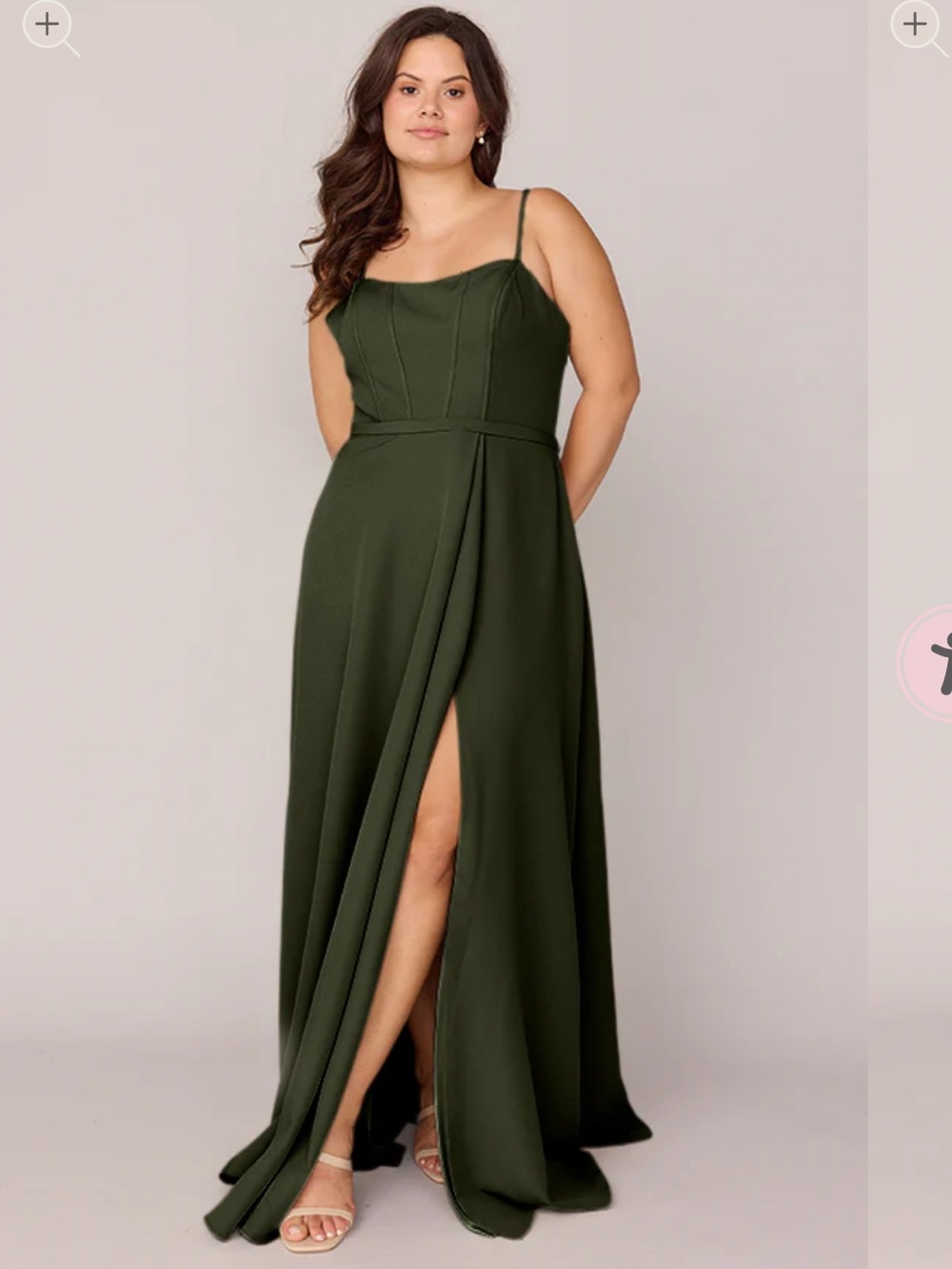 Revelry‎ Nova Crepe Dress Sz 10 Deep Olive Bridesmaid Dress